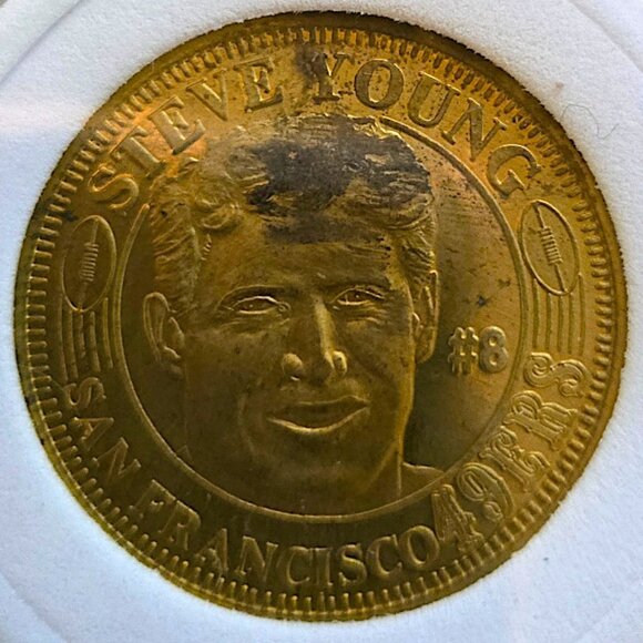 Steve Young #8 San Francisco 49ers Legend 1996 Pinnacle QB Club NFL Vintage Coin - Picture 2 of 4